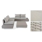 Salon bas modulable aluminium rsine tresse beige santorin