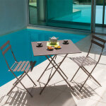 Salon bistrot en mtal taupe square