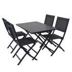 Salon de jardin barra pliant en aluminium anthracite