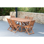 Salon de jardin libeccio : table 150 200 cm et 6 chaises pliantes Salon de jardin libeccio : table 150 200 cm et 6 chaises pliantes