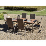Salon de jardin marbella 2 m et 6 fauteuils barcelona dossier rglable