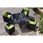 Salon de jardin primo ottoman 4 anthracite