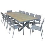Salon de jardin sandino : table 240 300 cm et 12 fauteuils Salon de jardin sandino : table 240 300 cm et 12 fauteuils