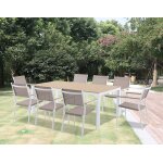 Salon de jardin table 2m et 8 fauteuils roma
