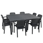Salon de jardin : table julie double et 8 fauteuils chloe