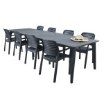 Salon de jardin :table lima 3m20 et 8 fauteuils chloe