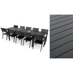 Salon de jardin: table malaga 2 3m et 10 fauteuils pradet gris anthracite Salon de jardin: table malaga 2 3m et 10 fauteuils pradet gris anthracite