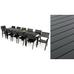 Salon de jardin: table malaga 2 3m et 12 fauteuils pradet gris anthracite Salon de jardin: table malaga 2 3m et 12 fauteuils pradet gris anthracite