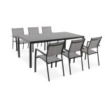 Salon de jardin: table palerme 2m et 6 fauteuils antibes