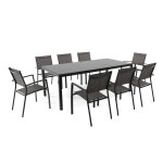 Salon de jardin: table palerme 2m et 8 fauteuils antalya