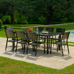 Salon de jardin: table palerme 2m et 8 fauteuils pradet