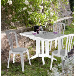 Salon de jardin: table vega 118 cm et 4 chaises miami bistrot blanc Salon de jardin: table vega 118 cm et 4 chaises miami bistrot blanc