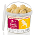 Seau de boules de graisse 30 pices