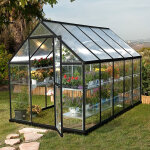 Serre de jardin polycarbonate transparent 5, 7m anthracite