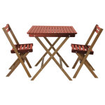 Salon de jardin bois pliable couleur terracotta lao