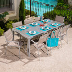 Table de jardin en alu verre 200 300 cm ajaccio