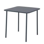 Table de jardin carr 70 x 70 cm anthracite millor