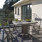 Table de jardin pliante vega taupe l. 118 cm Table de jardin pliante vega taupe l. 118 cm