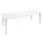 Table de jardin en rsine extensible 160 240 cm blanche lima