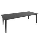 Table de jardin en rsine extensible 160 240 cm graphite lima