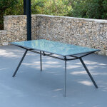 Table de jardin en verre 180 cm tossa