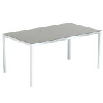Table de jardin en verre blanc taupe 160 cm lozzi