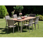 Table marbella salon de jardin marbella 2 m et 6 fauteuils barcelona