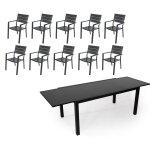 Table palerme 2 3 m et 10 fauteuils pradet