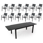 Table palerme 2 3 m et 12 fauteuils pradet