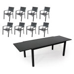 Table palerme 2 3 m et 8 fauteuils pradet