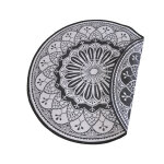 Tapis d'extrieur mandala en polypropylne abel diam 180 cm noir
