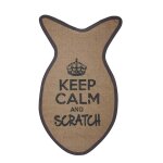 Tapis griffoir gris keep calm scratch pour chats et chatons, wouapy