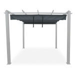 Toile d'ombrage, gris, pour tonnelle autoportante 300 x 300 cm