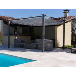 Tonnelle autoportante 3x4m gris dperlante roussillon