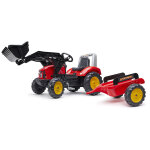 Tractopelle  pdales supercharger rouge avec capot et remorque