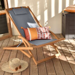 Transat pliable en bois sokha gris
