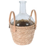 Vase jarre en verre et osier olda diam 20 x h 31 cm naturel