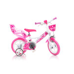Vlo little heart 12 pouces fille rose avec porte doudou et panier