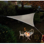 Voile d'ombrage triangulaire led 3. 6 m taupe