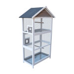 Volire en bois blanc et gris shadow