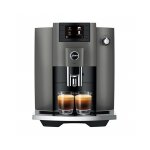 Assortiment machine  caf jura e6 dark inox ec et 3 paquets de caf + 2 verres double paroi expresso ...