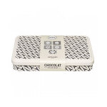 Bo�te m�tal garnie de carr�s de chocolat noir 240g