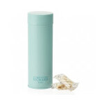 Bo�te m�tal laqu�e � th� bleu glacier garnie de nougats vanille suremball�s 100g