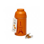 Bo�te tour eiffel en m�tal laqu� orange garnie de caramels 120g
