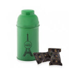 Bote tour eiffel en mtal laqu verte garnie d'oursons guimauve 80g