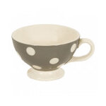 Bol gris  pois blancs avec poigne 30cl