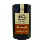 Caf moulu moka d'ethiopie aromatis au caramel 125g