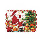 Carte double et son enveloppe p�re no�l en relief