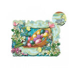 Carte postale corbeille d'oeufs et son enveloppe