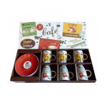 Coffret 4 tasses expresso assorties en porcelaine sur le thme du caf